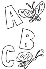 abc coloring pages butterflies