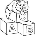 abc coloring pages cat